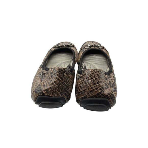 Me Too Womens Snake Print Ballet Flats Size 7.5 With Metal Accents - Picture 4 of 11
